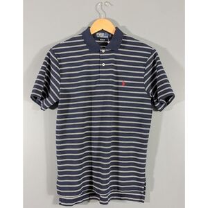 Polo Ralph Lauren Blue and White Striped Polo Short Sleeve Shirt Size Small